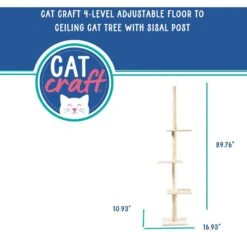 Cat Craft 4-Level Adjustable Climbing & Perch Cat Tree With Scratching Post, Cream, X-Large -Pet Supplies Store 744814 PT2. AC SS1800 V1674069683