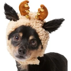 Frisco Sherpa Reindeer Dog & Cat Hat With Bells -Pet Supplies Store 745646 PT2. AC SS1800 V1694800749