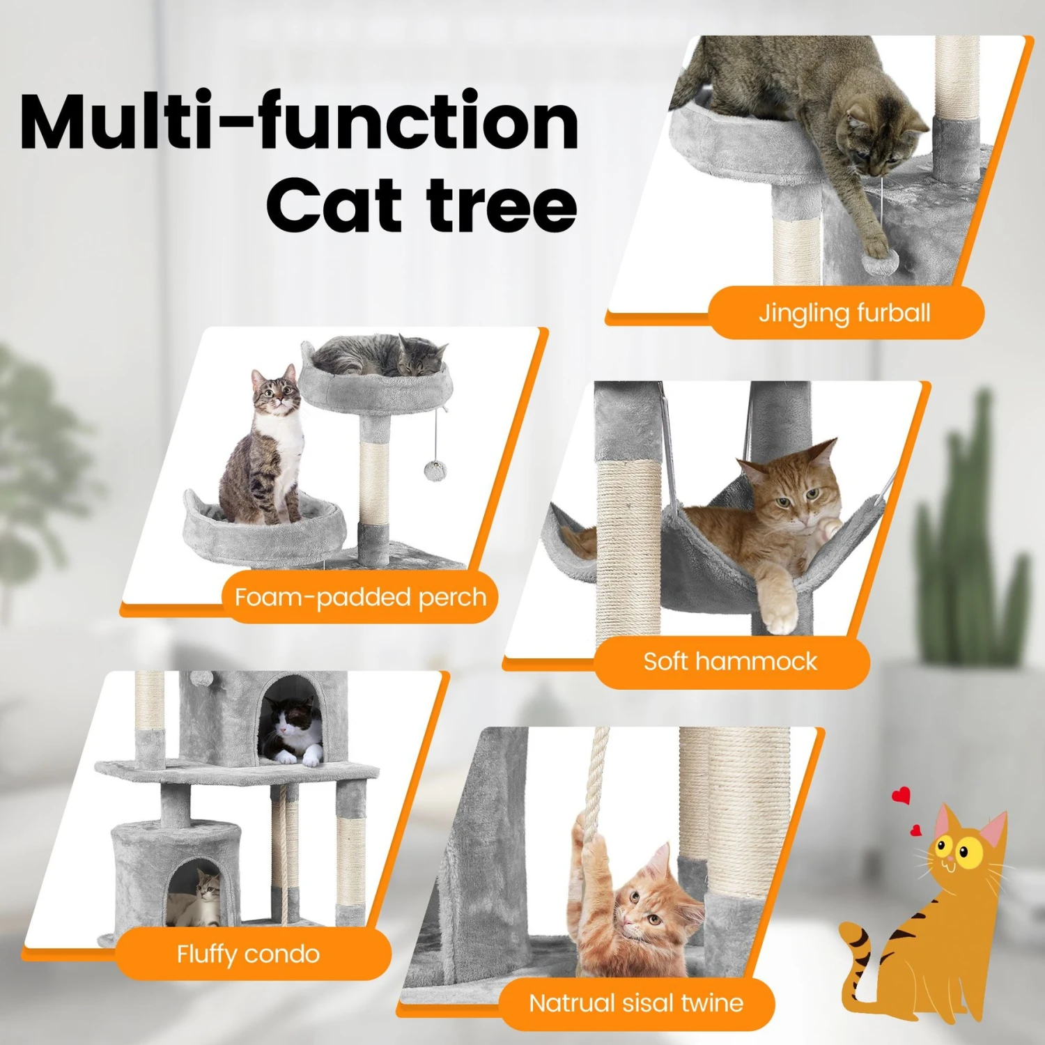 Yaheetech 70.5-inch Multi Level Sisal Cat Tree 6 Yaheetech 70.5-inch Multi Level Sisal Cat Tree - Image 4