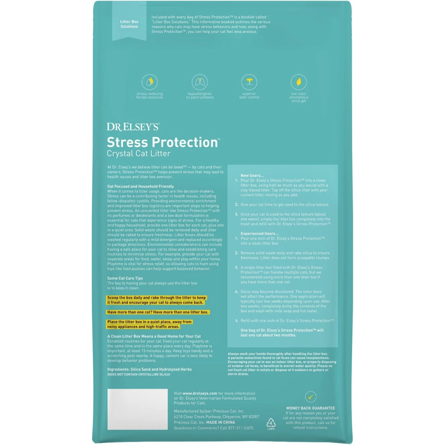 Dr. Elsey's Stress Protection Stress-Reducing Crystal Cat Litter 6 Dr. Elsey's Stress Protection Stress-Reducing Crystal Cat Litter - Image 4