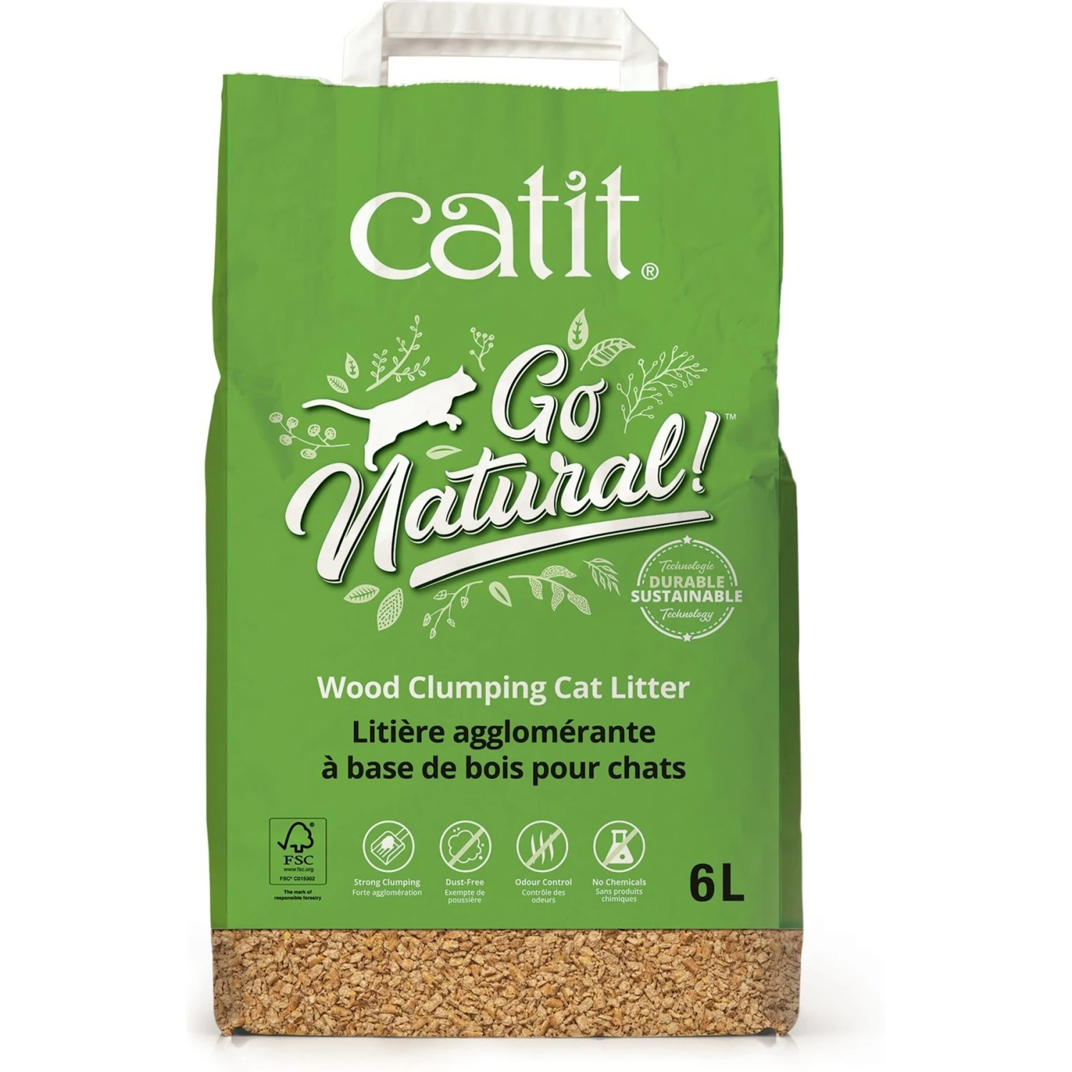 Catit Go Natural Wood Clumping Cat Litter, 6.4-lb Bag 3 Catit Go Natural Wood Clumping Cat Litter, 6.4-lb Bag