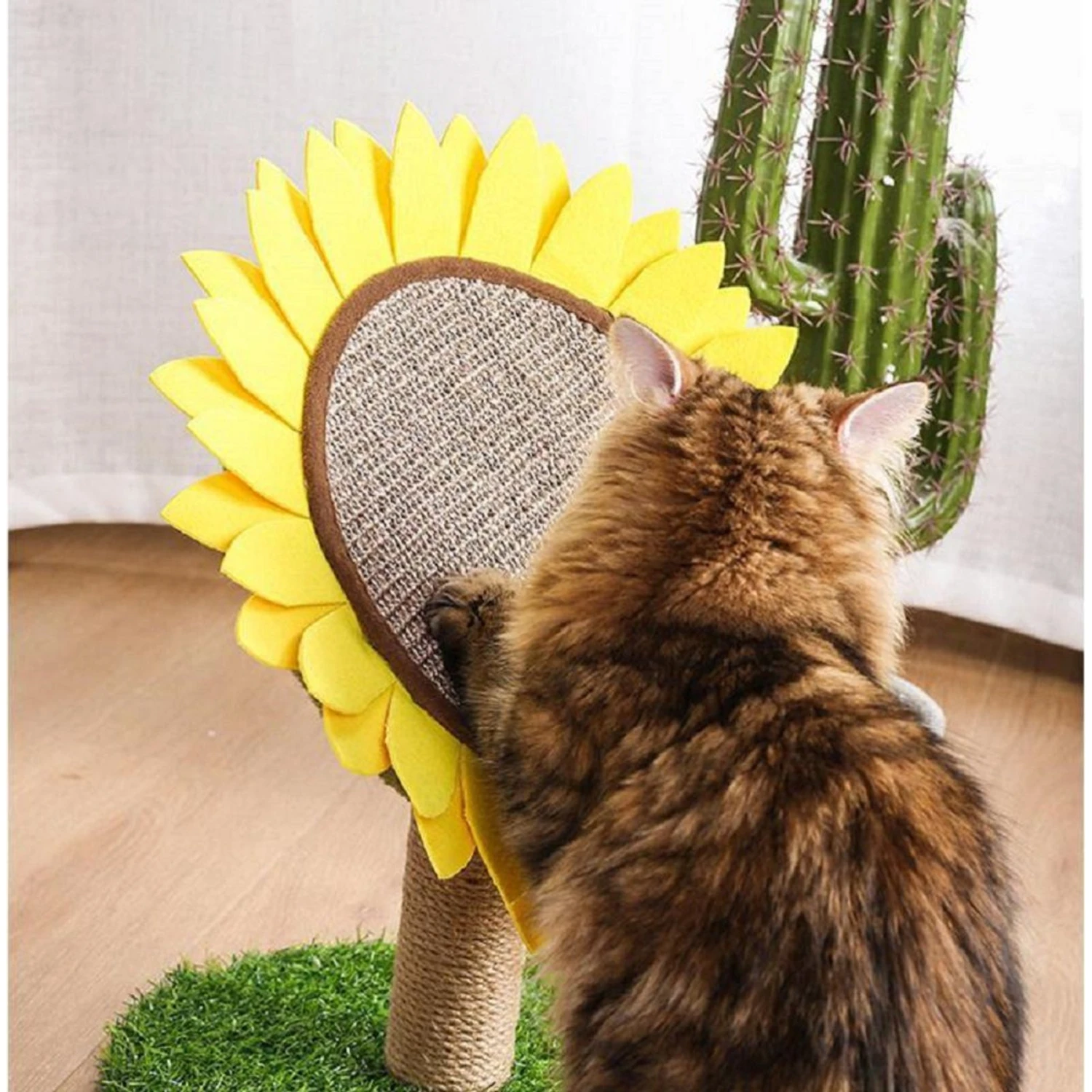 Lovely Caves Gardern Sunflower Cat Scratcher, Yellow 5 Lovely Caves Gardern Sunflower Cat Scratcher, Yellow - Image 3