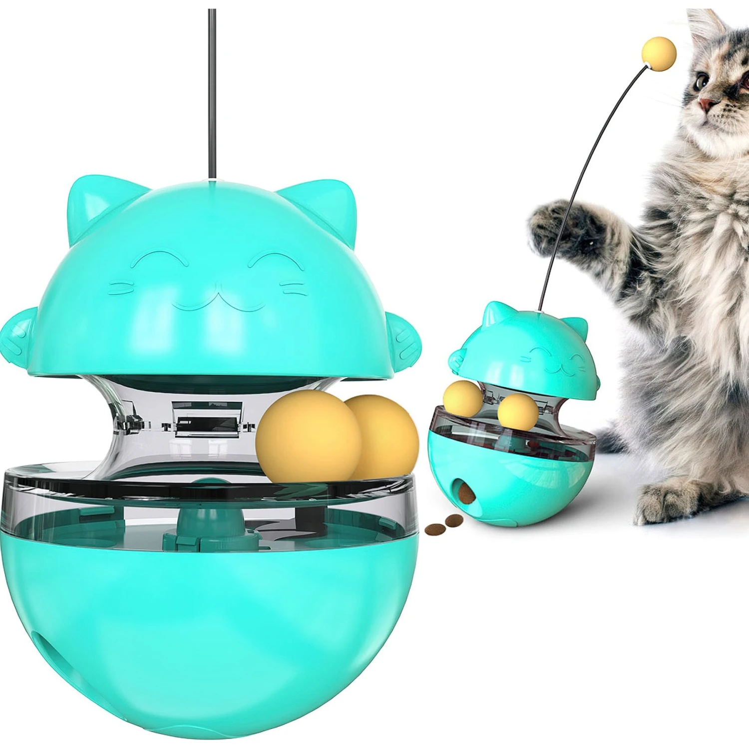 Shele Tumbler Interactive Cat Toy, Turquoise 3 Shele Tumbler Interactive Cat Toy, Turquoise