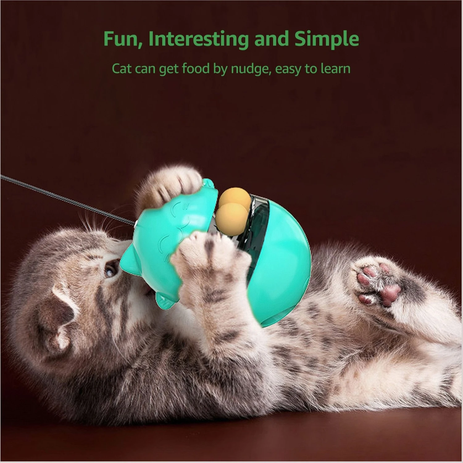 Shele Tumbler Interactive Cat Toy, Turquoise 6 Shele Tumbler Interactive Cat Toy, Turquoise - Image 4