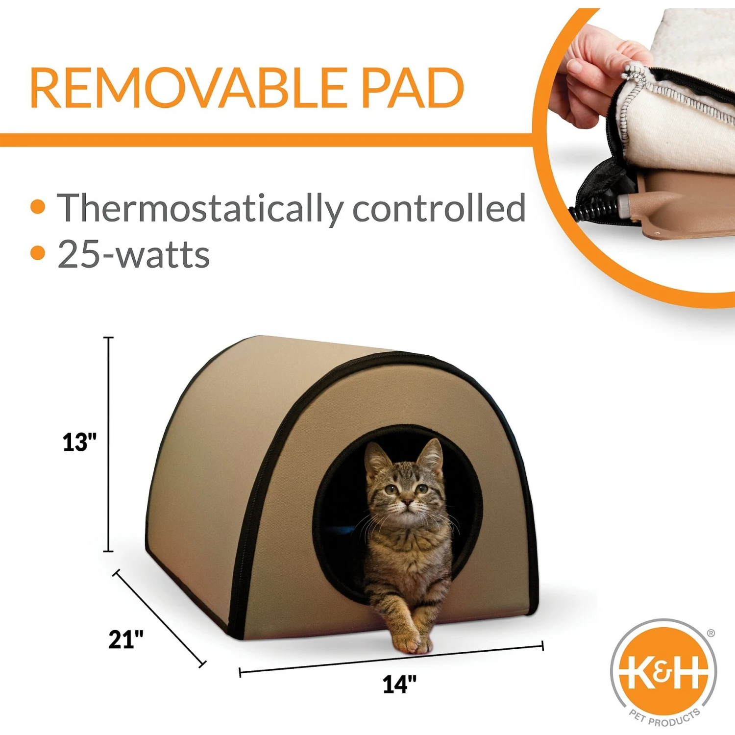 K&H Pet Products Thermo Mod Cat Shelter Weatherproof Outdoor Heated Cat House 4 K&H Pet Products Thermo Mod Cat Shelter Weatherproof Outdoor Heated Cat House - Image 2