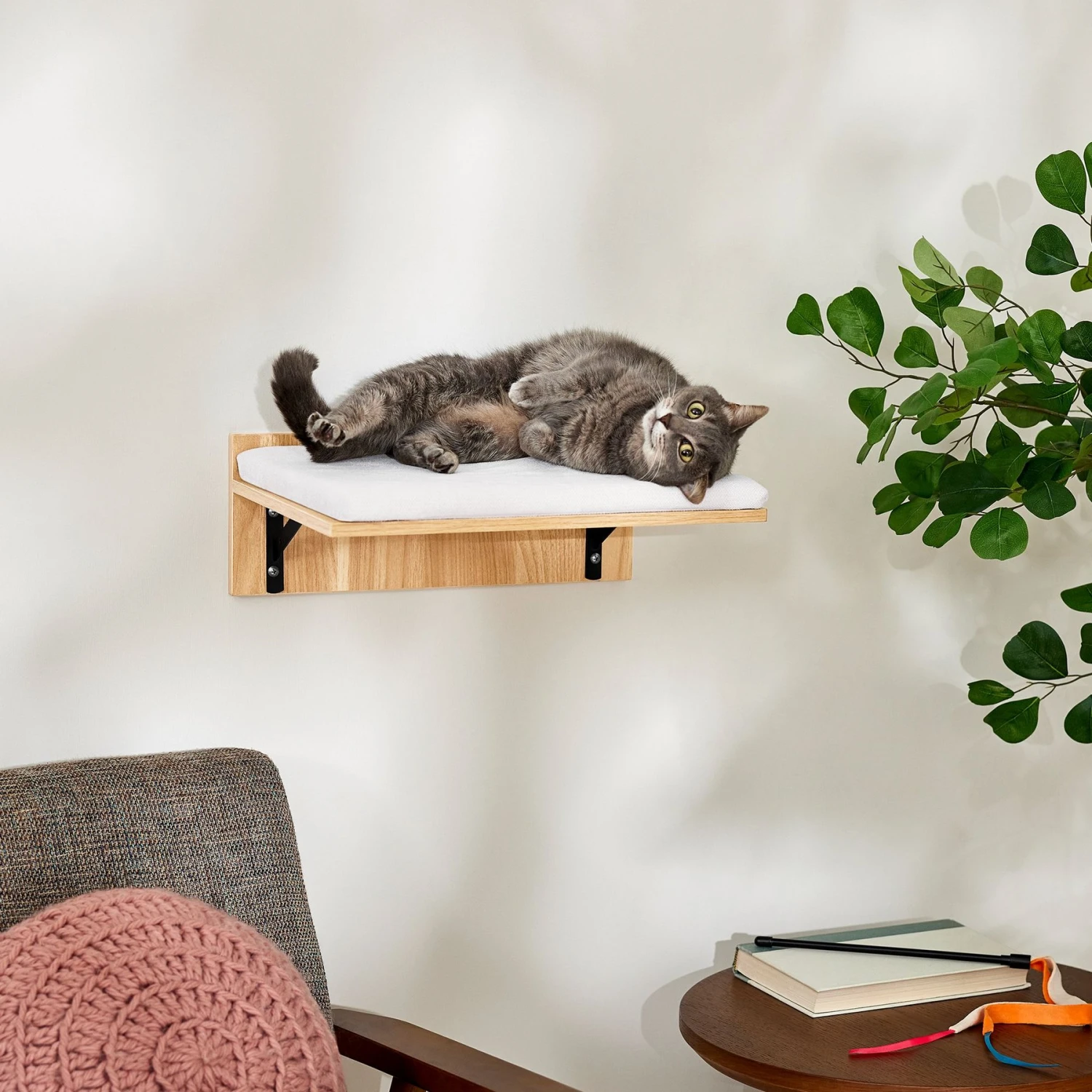 Frisco Cushioned Wall Mounted Cat Wall Shelf & Frisco Cat Silhouette With Bridge Wall Mounted Cat Wall Shelves 4 Frisco Cushioned Wall Mounted Cat Wall Shelf & Frisco Cat Silhouette With Bridge Wall Mounted Cat Wall Shelves - Image 2