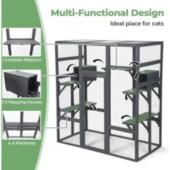 Coziwow Patio Outdoor Cat Playpen, Grey, Large 13 Coziwow Patio Outdoor Cat Playpen, Grey, Large -Pet Supplies Store 804398 PT3. AC SS1800 V1687294320