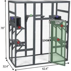 Coziwow Patio Outdoor Cat Playpen, Grey, Large 16 Coziwow Patio Outdoor Cat Playpen, Grey, Large -Pet Supplies Store 804398 PT6. AC SS1800 V1687293712