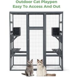 Coziwow Patio Outdoor Cat Playpen, Grey, Large 17 Coziwow Patio Outdoor Cat Playpen, Grey, Large -Pet Supplies Store 804398 PT7. AC SS1800 V1687294701