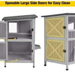 Aivituvin AIR14-1 Two Tier Wooden Cat House With Waterproof Roof & Door Flaps, Grey, Small 12 Aivituvin AIR14-1 Two Tier Wooden Cat House With Waterproof Roof & Door Flaps, Grey, Small -Pet Supplies Store 812750 PT4. AC SS1800 V1679591653