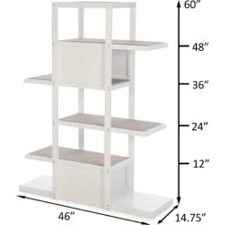ZooVilla Bookshelf Cat Tree, White 8 ZooVilla Bookshelf Cat Tree, White -Pet Supplies Store 824014 PT3. AC SS1800 V1683567294