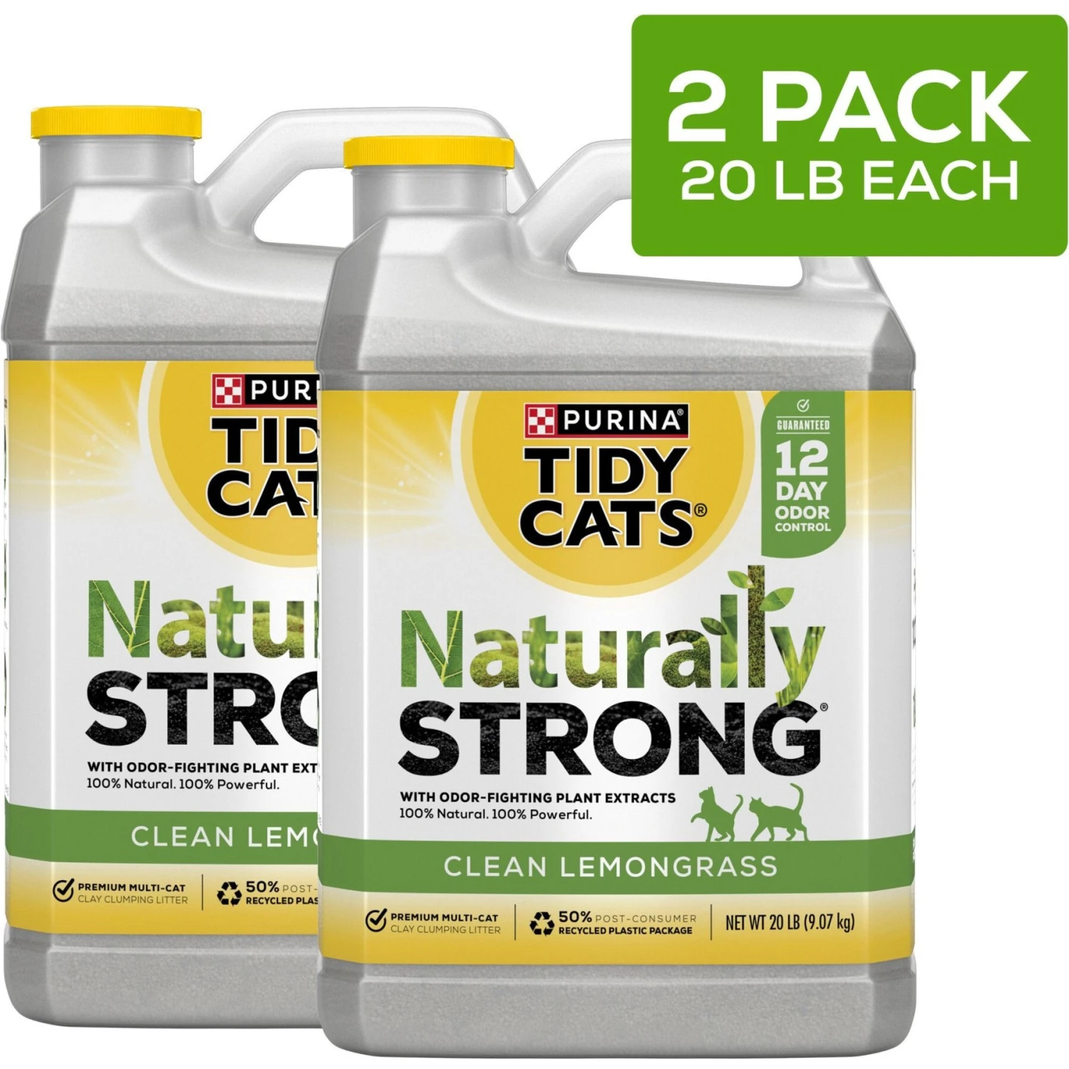 Tidy Cats Naturally Strong Clean Lemongrass Scented Clumping Clay Cat Litter 4 Tidy Cats Naturally Strong Clean Lemongrass Scented Clumping Clay Cat Litter - Image 2