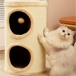 Hanamya Cat Tree Condo Tower, Beige -Pet Supplies Store 843502 PT4. AC SS1800 V1682954437