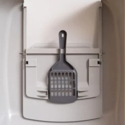 IRIS USA Enclosed Cat Litter Box With Front Door Flap & Scoop, Gray, Jumbo -Pet Supplies Store 846614 PT5. AC SS1800 V1683835905