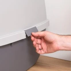 IRIS USA Enclosed Cat Litter Box With Front Door Flap & Scoop, Gray, Jumbo -Pet Supplies Store 846614 PT6. AC SS1800 V1683836176