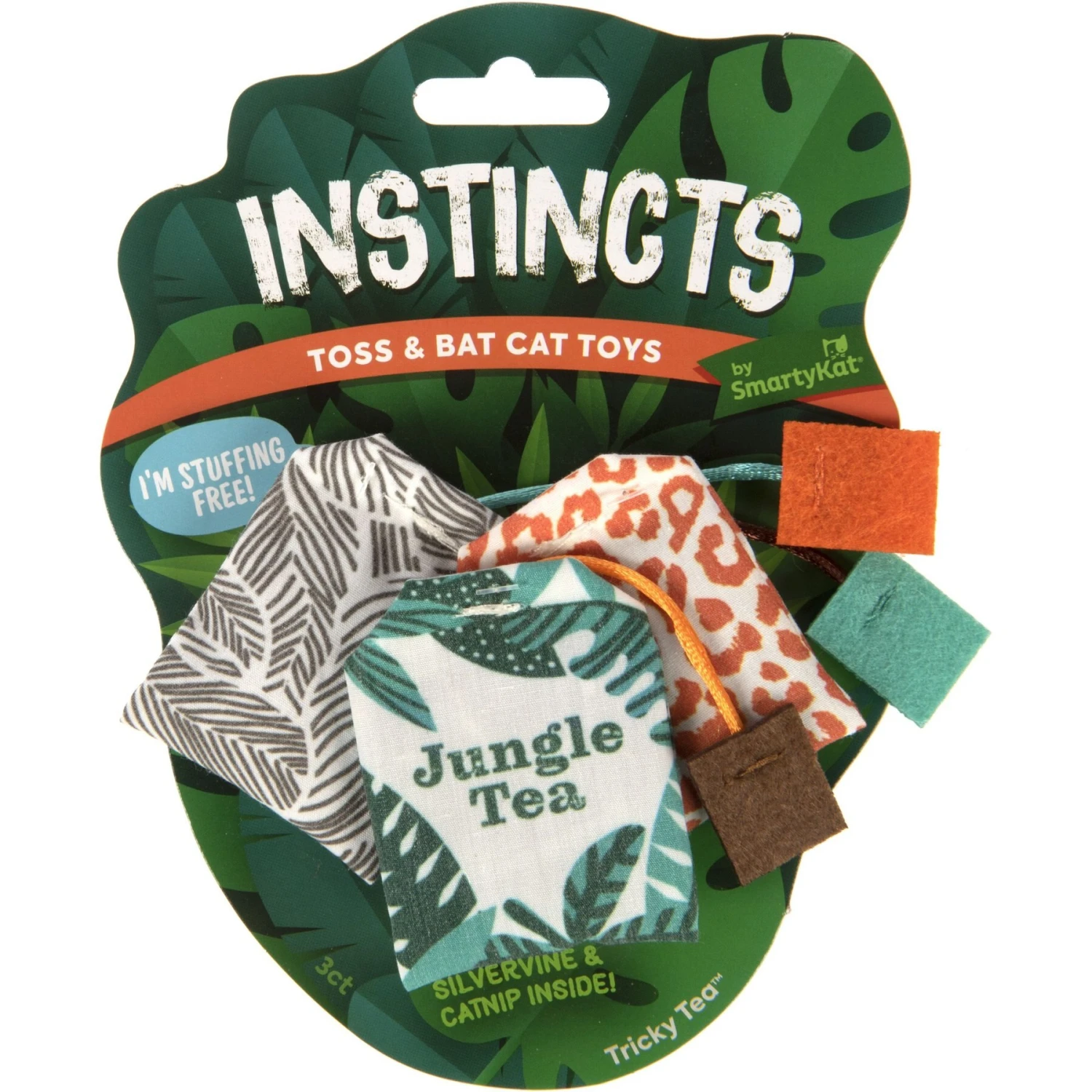 SmartyKat Instincts Tricky Tea HappyNip Silvervine & Catnip Filled Toss & Bat Cat Toys, 3-pack 4 SmartyKat Instincts Tricky Tea HappyNip Silvervine & Catnip Filled Toss & Bat Cat Toys, 3-pack - Image 2