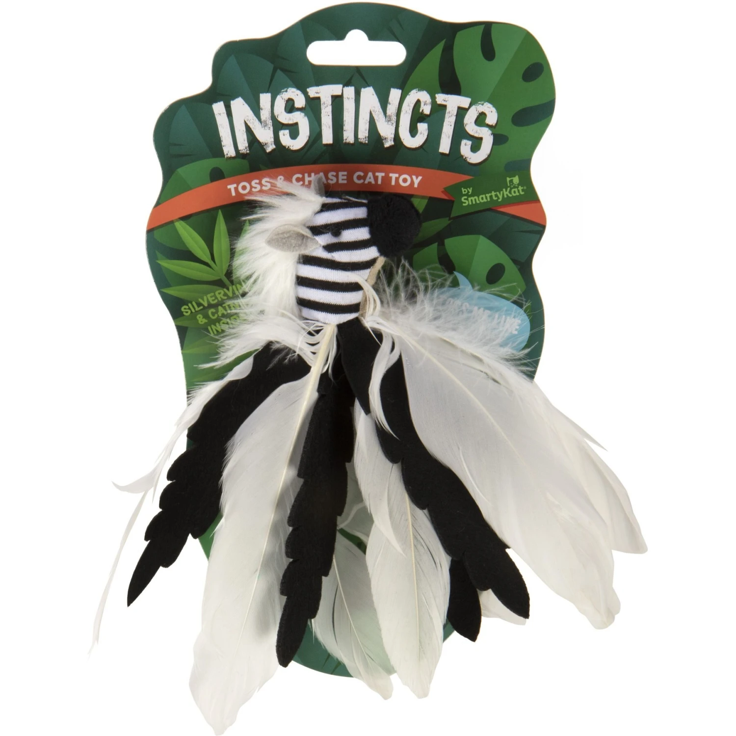 SmartyKat Instincts Zingy Zebra Feathered Toss & Chase With HappyNip Silvervine & Catnip Cat Toy 4 SmartyKat Instincts Zingy Zebra Feathered Toss & Chase With HappyNip Silvervine & Catnip Cat Toy - Image 2