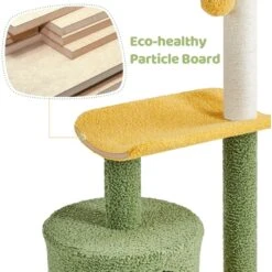Yaheetech 37-in Coconut Palm Cat Tree, Small, Green & Yellow -Pet Supplies Store 871710 PT8. AC SS1800 V1686246213