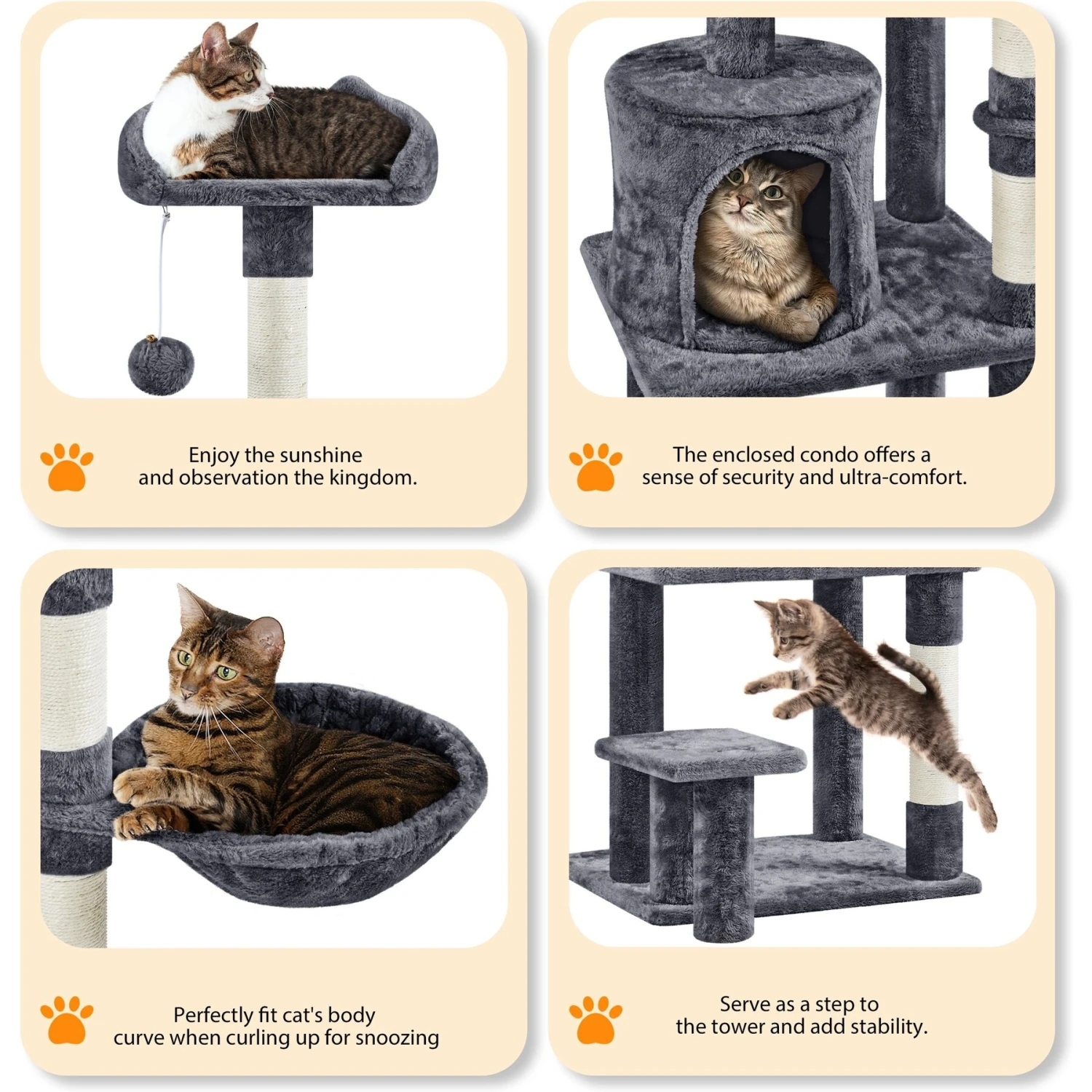 Yaheetech 57-in Cat Tree For Indoor Cats 8 Yaheetech 57-in Cat Tree For Indoor Cats - Image 6