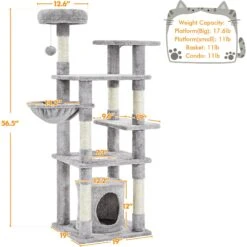 Yaheetech 4-Level Cat Tree, 56.5-in, Medium, Light Gray 11 Yaheetech 4-Level Cat Tree, 56.5-in, Medium, Light Gray -Pet Supplies Store 871774 PT2. AC SS1800 V1686246221