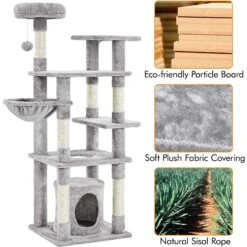 Yaheetech 4-Level Cat Tree, 56.5-in, Medium, Light Gray 13 Yaheetech 4-Level Cat Tree, 56.5-in, Medium, Light Gray -Pet Supplies Store 871774 PT4. AC SS1800 V1686249557