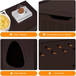 Yaheetech Cat Litter Box Enclosure -Pet Supplies Store 871886 PT3. AC SS1800 V1686247874