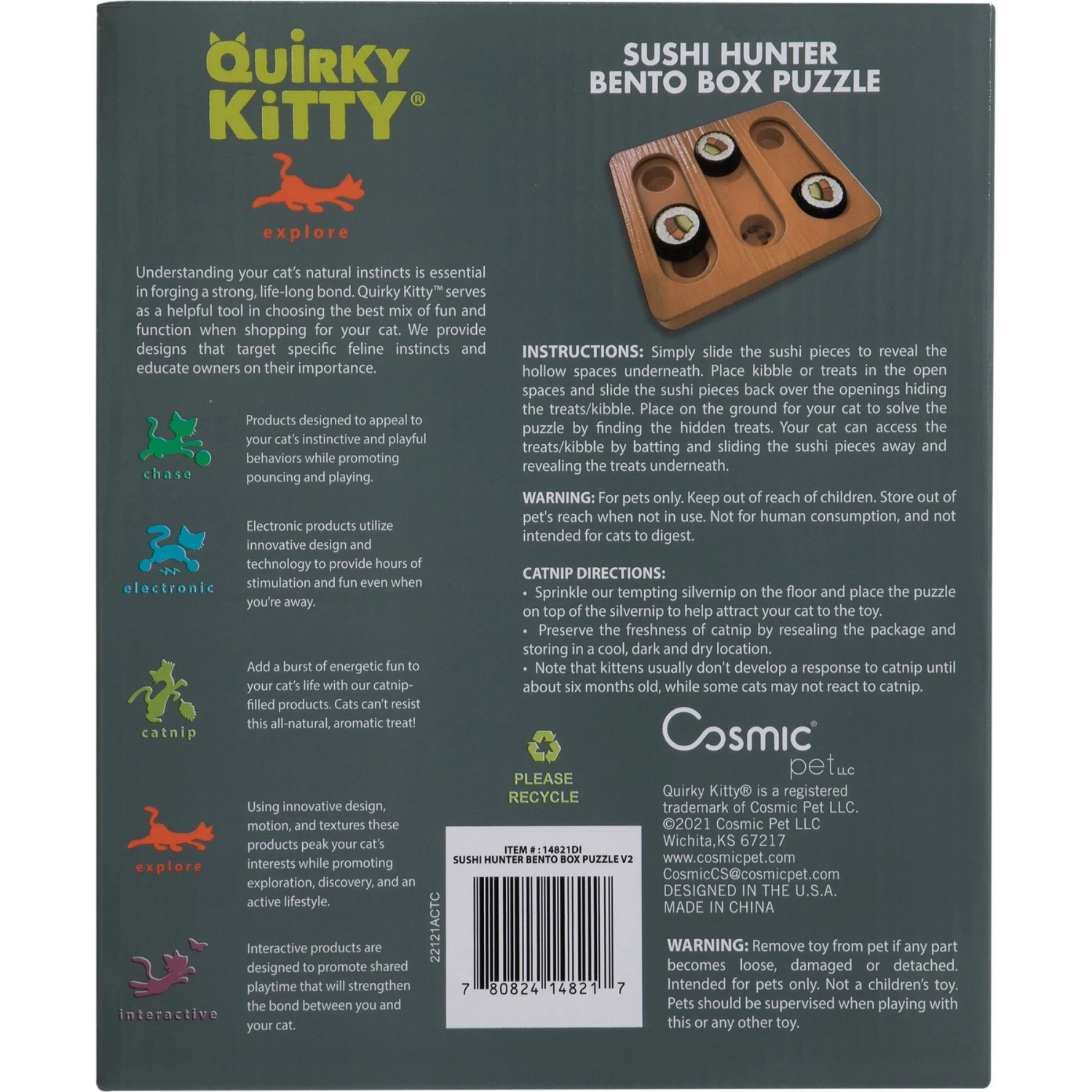 Quirky Kitty Bento Box Puzzle Cat Toy 7 Quirky Kitty Bento Box Puzzle Cat Toy - Image 5