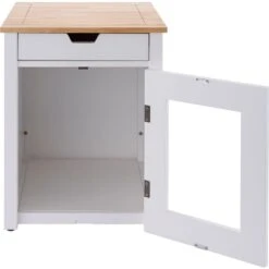 TRINITY 20-in Enclosure End Table With Drawer Cat Litter Box, White, Small 17 TRINITY 20-in Enclosure End Table With Drawer Cat Litter Box, White, Small -Pet Supplies Store 940742 PT6. AC SS1800 V1692300285