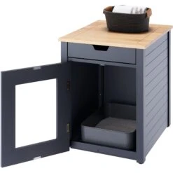 TRINITY 20-in Enclosure End Table With Drawer Cat Litter Box, Dark Grey, Small 14 TRINITY 20-in Enclosure End Table With Drawer Cat Litter Box, Dark Grey, Small -Pet Supplies Store 943606 PT3. AC SS1800 V1692301056
