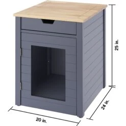 TRINITY 20-in Enclosure End Table With Drawer Cat Litter Box, Dark Grey, Small 16 TRINITY 20-in Enclosure End Table With Drawer Cat Litter Box, Dark Grey, Small -Pet Supplies Store 943606 PT5. AC SS1800 V1692302979
