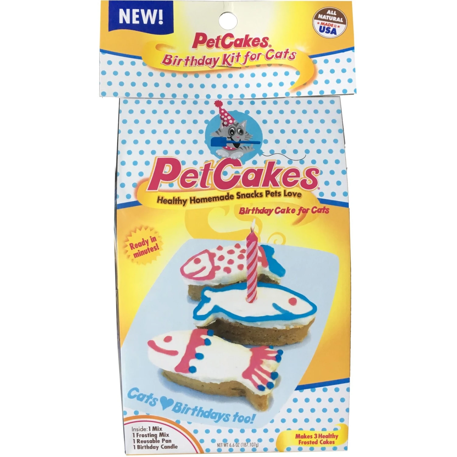 Goody Box Birthday Cat Toys, Treats & Collar & PetCakes Turkey Flavor Microwavable Birthday Cake Mix Kit With Fish Shaped Pan Cat Treats, 5-oz Bag 8 Goody Box Birthday Cat Toys, Treats & Collar & PetCakes Turkey Flavor Microwavable Birthday Cake Mix Kit With Fish Shaped Pan Cat Treats, 5-oz Bag - Image 6