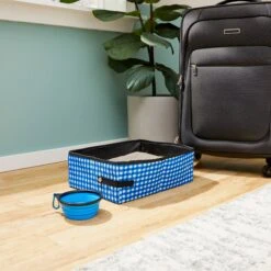 Frisco Travel Safety Dog & Cat Carrier & Pet Fit For Life Collapsible Portable Litter Box With Collapsible Bowl -Pet Supplies Store 947670 PT5. AC SS1800 V1693602744