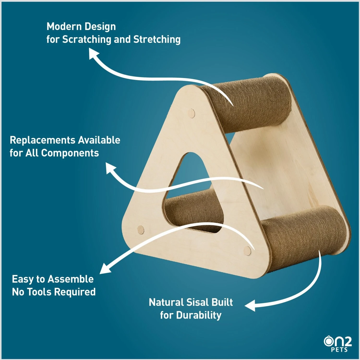 On2Pets Activity Pyramid Three Post Sisal Cat Scratcher, Beige 8 On2Pets Activity Pyramid Three Post Sisal Cat Scratcher, Beige - Image 6