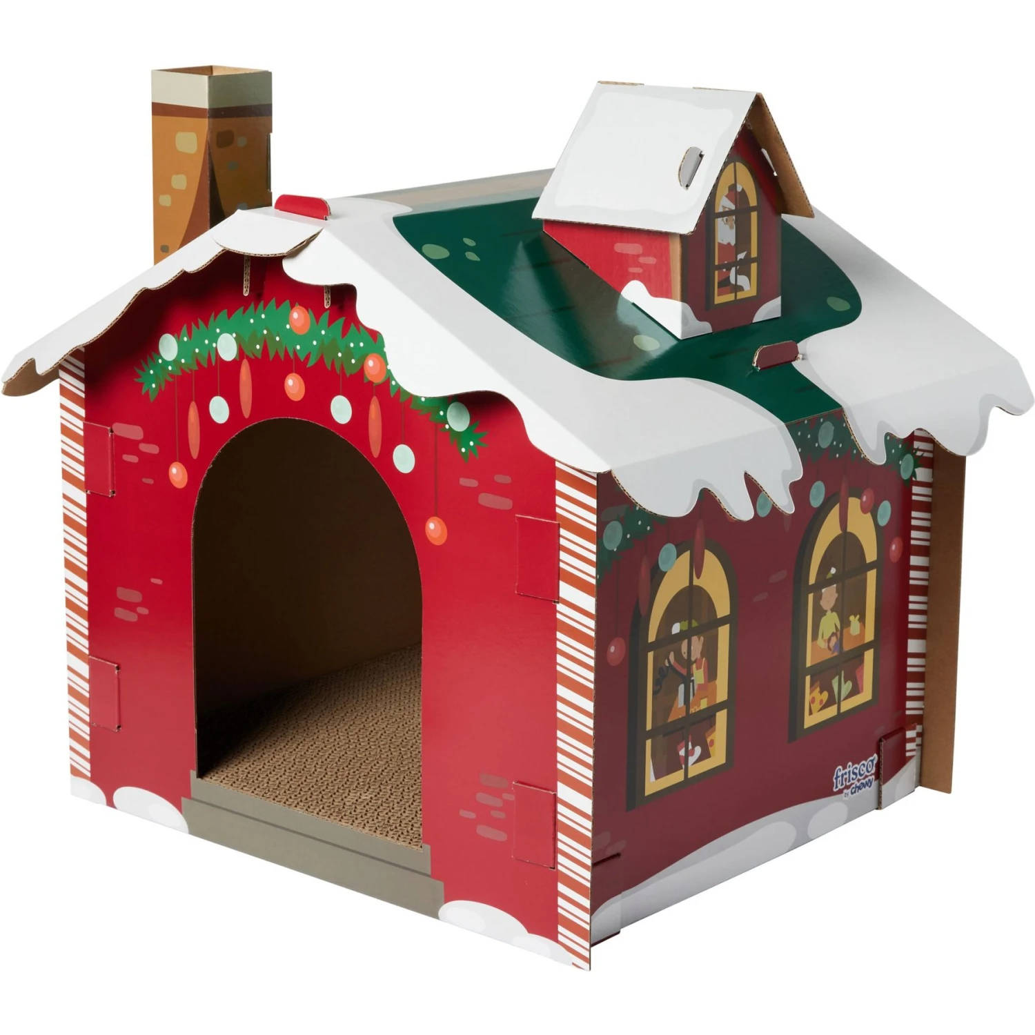 Frisco Holiday Gift Box Cardboard Cat House & Frisco Holiday Santa's Workshop Cardboard Cat House 8 Frisco Holiday Gift Box Cardboard Cat House & Frisco Holiday Santa's Workshop Cardboard Cat House - Image 6